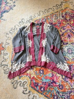 Johnny Was Linen Drape Cardigan
